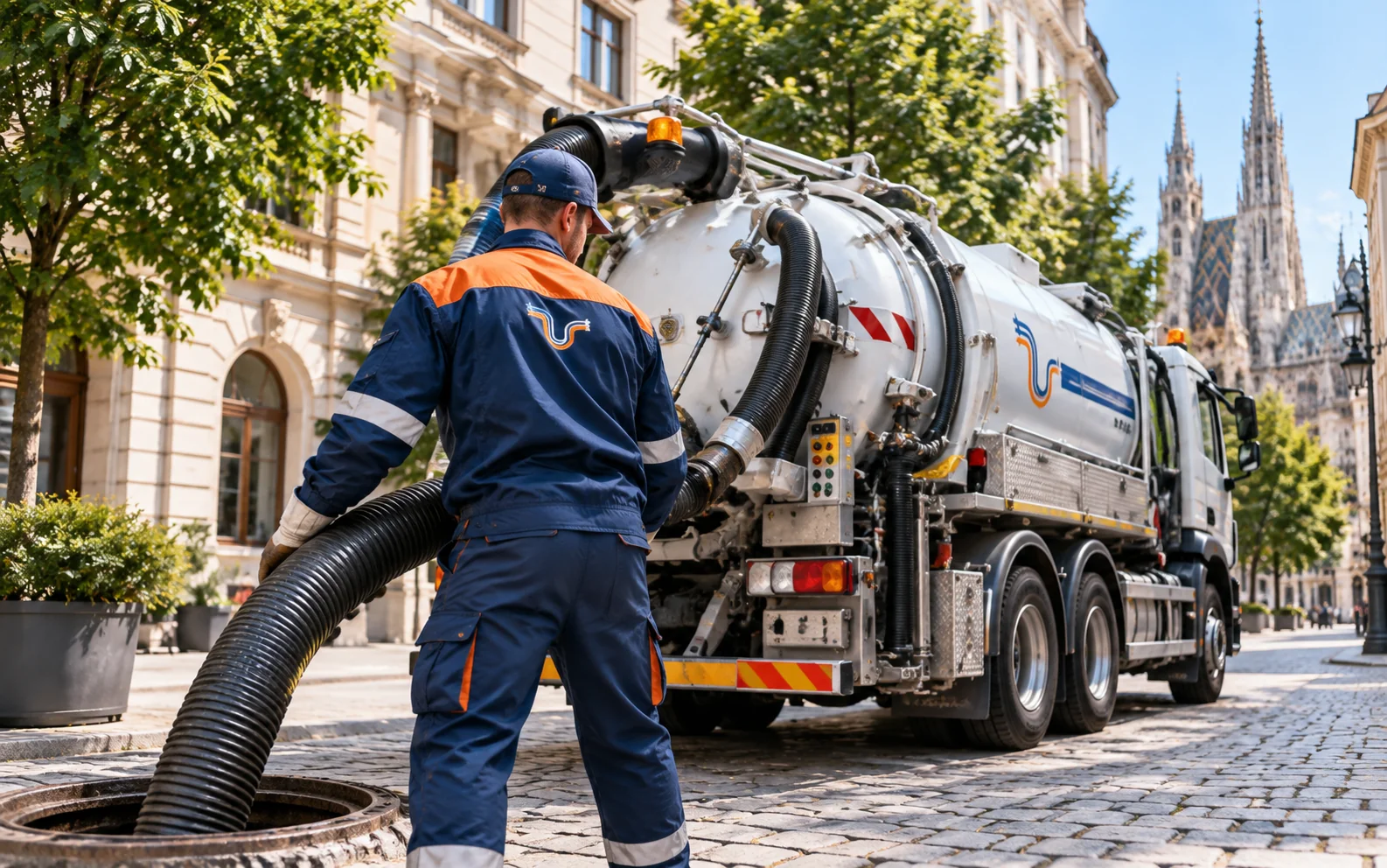 Absaug- und Entsorgungsarbeiten mit Saugwagen in Wien